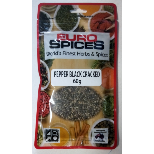 Euro Spices Pepper Black Cracked 60g