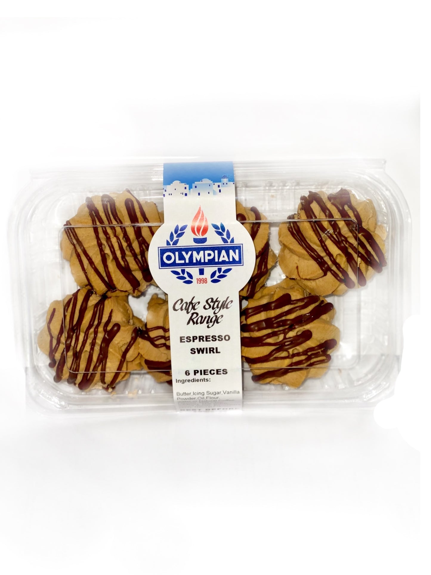 Olympian Cafe Style Espresso Swirl Biscuits 6 pack