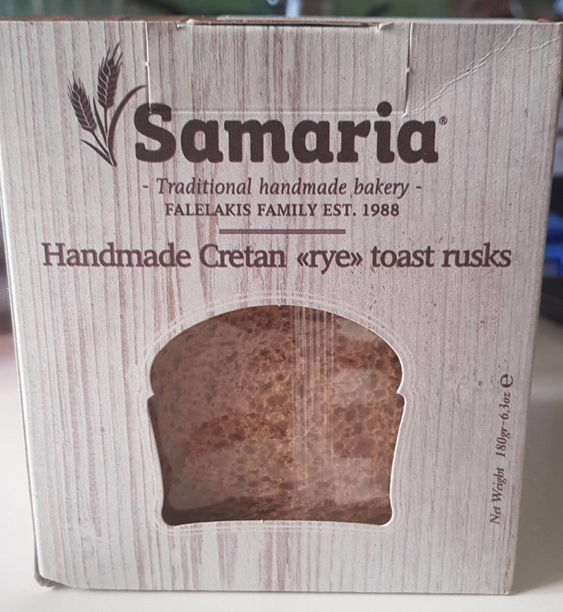 Samaria Handmade Cretan Rye Toast Rusks 180g